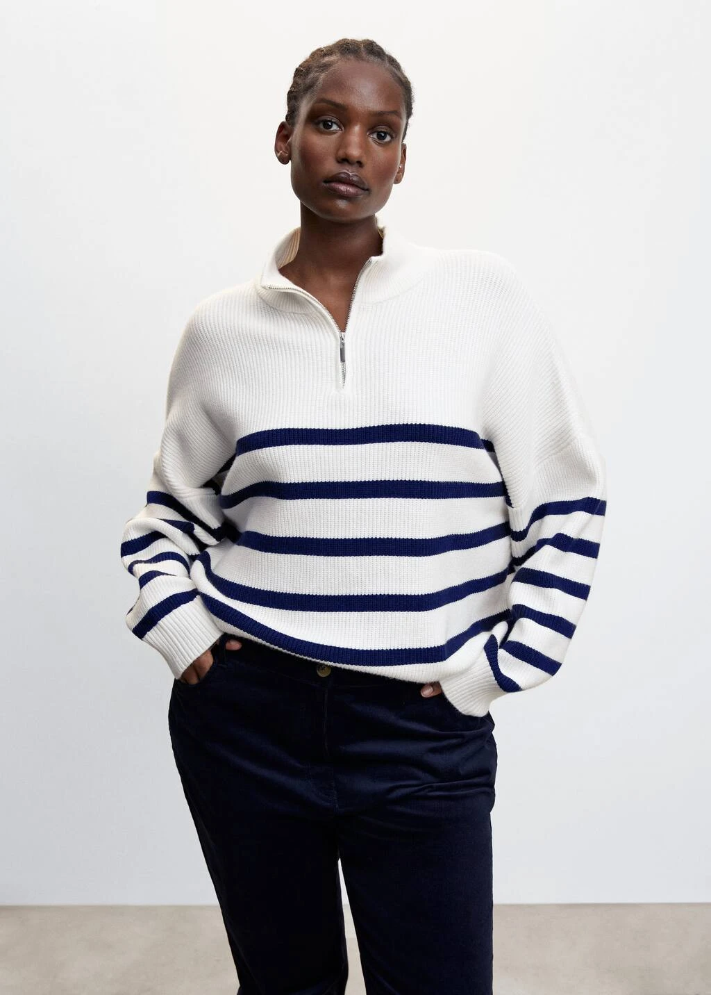 Pull-over Zippé Rayures 8 Pull-over Zippé Rayures – Image 8