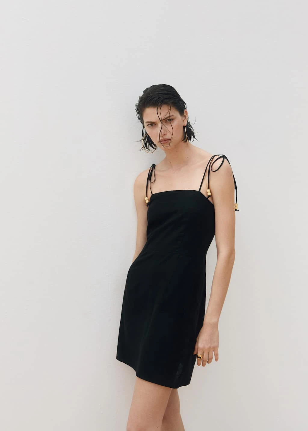 Robe Lin Détails Perles 6 Robe Lin Détails Perles – Image 6