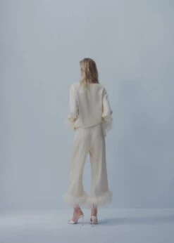 Pantalons Satiné Détail Plumes -Mode Nouvelle Magasin 57001094 01 R