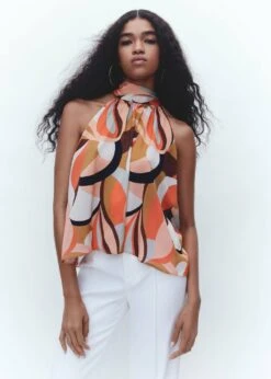 Blouse Emmanchures Américaines Nœud -Mode Nouvelle Magasin 57001133 25 D6