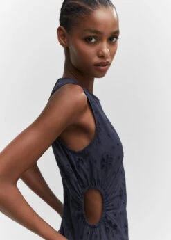 Robe Brodée Ouvertures Latérales -Mode Nouvelle Magasin 57005795 56 D1