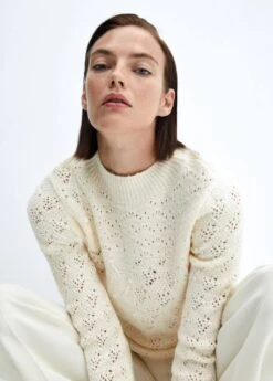 Pull-over Mélange Crochet Maille Ajourée -Mode Nouvelle Magasin 57005826 02 D2