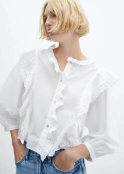 Blouse Volantée Dentelle -Mode Nouvelle Magasin 57005992 01 D1