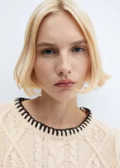 Pull-over Torsades Liserés Contrastés -Mode Nouvelle Magasin 57007734 08 D1