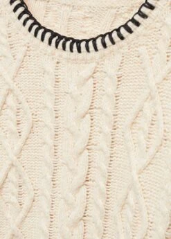 Pull-over Torsades Liserés Contrastés -Mode Nouvelle Magasin 57007734 08 D8