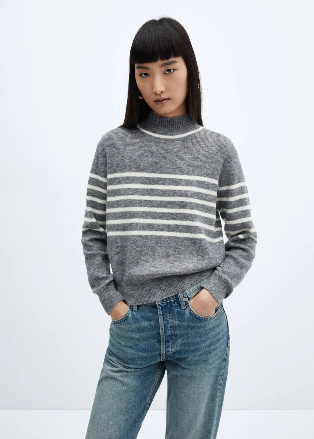 Pull-over Rayures Col Montant 1 Pull-over Rayures Col Montant