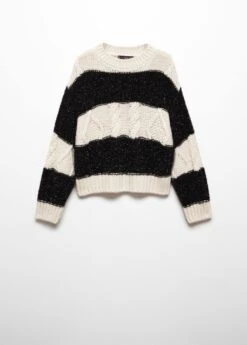 Pull-over Rayures Maille Tressée -Mode Nouvelle Magasin 57007772 02 B