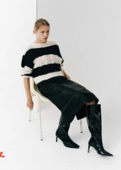 Pull-over Rayures Maille Tressée -Mode Nouvelle Magasin 57007772 02 D6