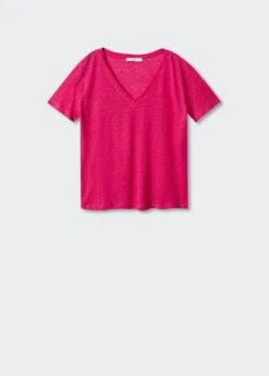 T-shirt Lin Col V -Mode Nouvelle Magasin 57010263 88 B