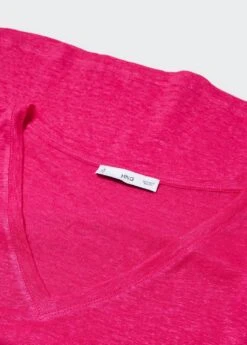 T-shirt Lin Col V -Mode Nouvelle Magasin 57010263 88 D8