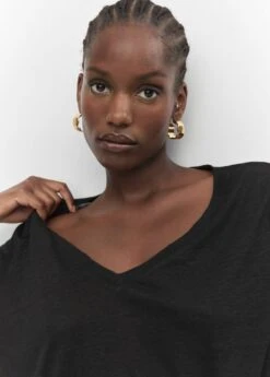 T-shirt Lin Col V -Mode Nouvelle Magasin 57010263 99 D4