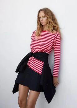 T-shirt Coton à Rayures -Mode Nouvelle Magasin 57014403 84 D2