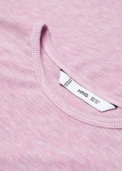 T-shirt Manches Courtes Maille Côtelée -Mode Nouvelle Magasin 57015798 85 D8