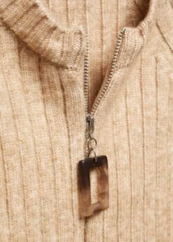 Cardigan Maille Côtelée Détail Fermeture Éclair -Mode Nouvelle Magasin 57015810 09 D8