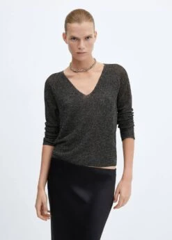 Pull-over Lurex Col V -Mode Nouvelle Magasin 57017727 99