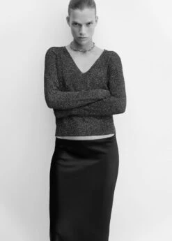 Pull-over Lurex Col V -Mode Nouvelle Magasin 57017727 99 D2