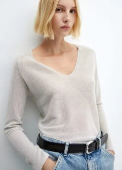 Pull-over Lurex Col V -Mode Nouvelle Magasin 57017727 PL D1