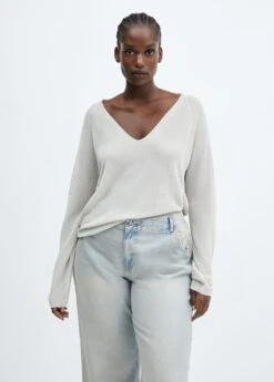 Pull-over Lurex Col V -Mode Nouvelle Magasin 57017727 PL D5