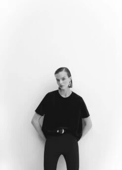 T-shirt Velours épaulettes -Mode Nouvelle Magasin 57019116 99 D2