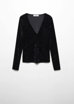 T-shirt Velours Col V -Mode Nouvelle Magasin 57019117 52 B