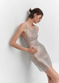 Robe Maille Filet Cristaux -Mode Nouvelle Magasin 57021028 PL D6