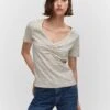 T-shirt Coton Détail Froncé