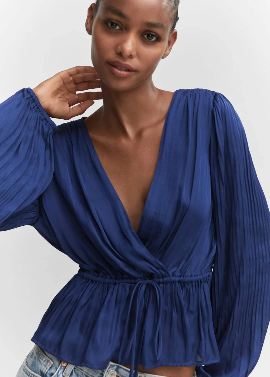 Blouse Cache-cœur Satinée 4 Blouse Cache-cœur Satinée – Image 4