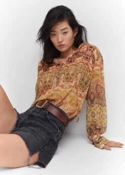 Blouse Imprimée Fermeture Nœud -Mode Nouvelle Magasin 57023822 15 D2