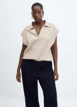 Gilet Maille Col Polo -Mode Nouvelle Magasin 57025796 06 D5