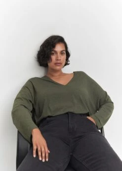 T-shirt Manches Longues Col V -Mode Nouvelle Magasin 57025956 37 D4