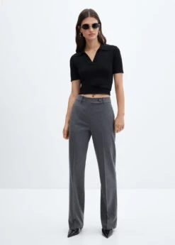 Pantalon Droit Bouton Latéral -Mode Nouvelle Magasin 57026727 92 99999999 01