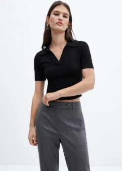 Pantalon Droit Bouton Latéral -Mode Nouvelle Magasin 57026727 92 D1