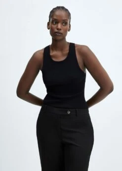 Pantalon Droit Bouton Latéral -Mode Nouvelle Magasin 57026727 99 D5