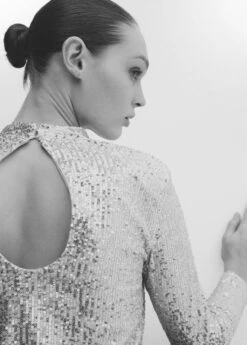 T-shirt Sequins Col Montant -Mode Nouvelle Magasin 57029101 04 D2