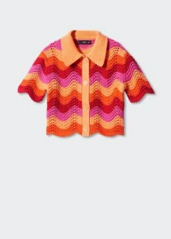 Cardigan Crop Maille Ajourée -Mode Nouvelle Magasin 57030250 20 B