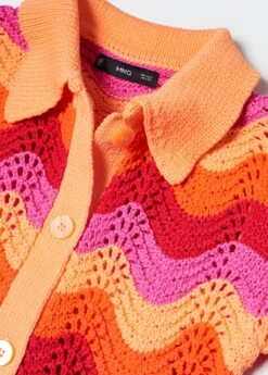 Cardigan Crop Maille Ajourée -Mode Nouvelle Magasin 57030250 20 D8