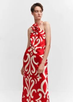 Robe Emmanchures Américaines Détail Fleur