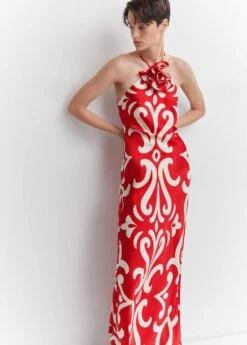 Robe Emmanchures Américaines Détail Fleur -Mode Nouvelle Magasin 57033822 70 D2