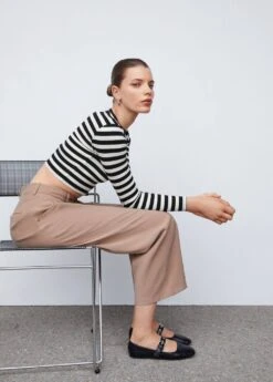 T-shirt Crop à Rayures -Mode Nouvelle Magasin 57034415 05 D2