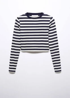 T-shirt Crop à Rayures -Mode Nouvelle Magasin 57034415 56 B