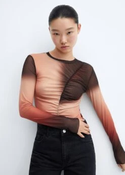 T-shirt Dégradé Détail Froncé 11 T-shirt Dégradé Détail Froncé -Mode Nouvelle Magasin 57035812 30 D2