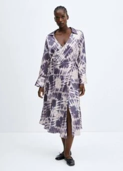 Robe Tie And Dye Satinée -Mode Nouvelle Magasin 57036028 68 D3