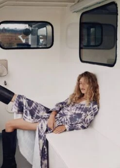 Robe Tie And Dye Satinée -Mode Nouvelle Magasin 57036028 68 D6