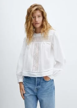 Blouse Coton Détails Ajourés