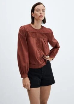 Blouse Coton Détails Ajourés -Mode Nouvelle Magasin 57037118 76