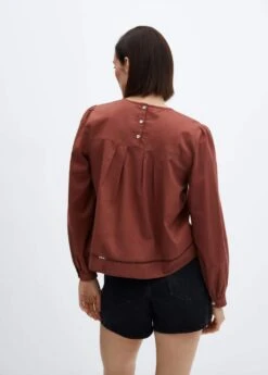 Blouse Coton Détails Ajourés -Mode Nouvelle Magasin 57037118 76 R
