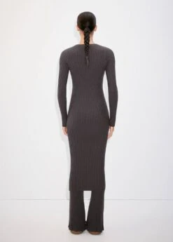 Robe Midi à Bords Côtelés -Mode Nouvelle Magasin 57037735 95 R