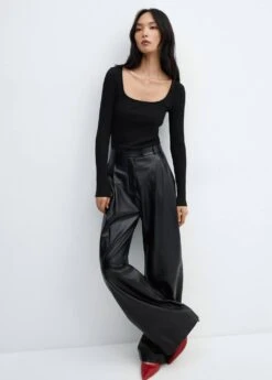 T-shirt Côtelé Col Carré -Mode Nouvelle Magasin 57037757 99 D2