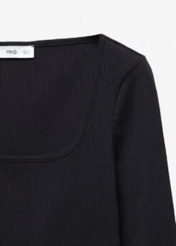 T-shirt Côtelé Col Carré -Mode Nouvelle Magasin 57037757 99 D8