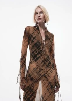 Robe Semi-transparente Imprimée